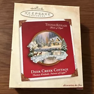 2002 NEW Hallmark Keepsake Thomas Kinkade "Deer Creek Cottage" Clip On Ornament - Picture 1 of 3