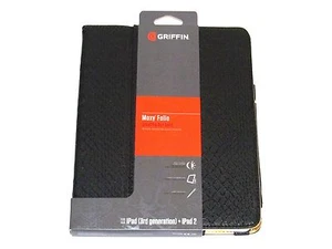 New Griffin GB35485 Moxy Folio Case for iPad 3rd/4th Gen. iPad 2 - Black / Gold - Picture 1 of 4