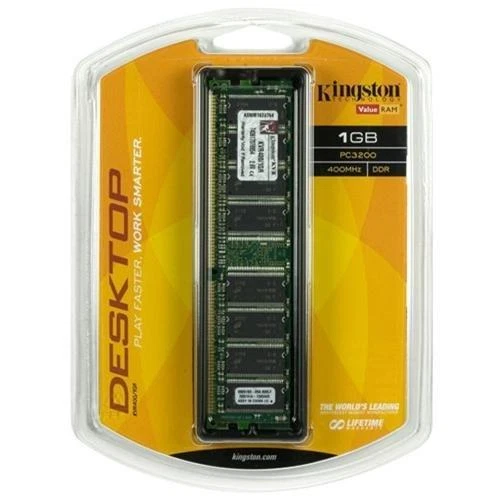 Kingston PC-3200 1 GB DIMM 400 MHz DDR Memory (KVR400/1GR)