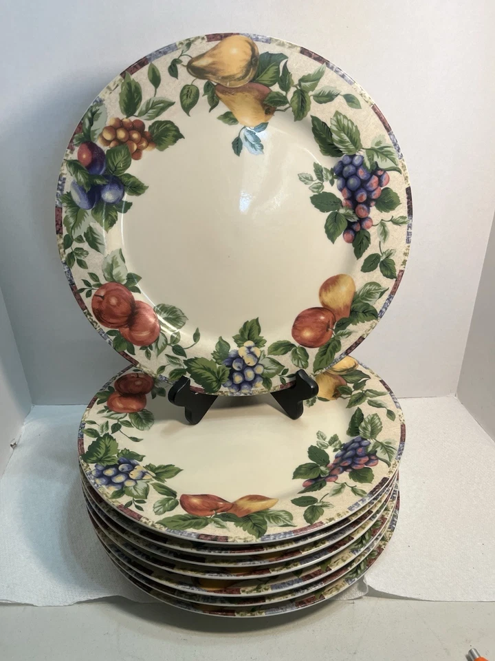 Juego de 8 platos de cena SAKURA Sonoma Excell frutas manzanas uvas peras ciruelas 2957 Foto 1 de 4