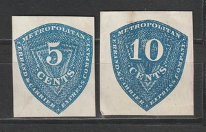 US Local Metropolitan Carrier Expres unused, no gum, reprints #107L2 & 107L3 - Picture 1 of 2
