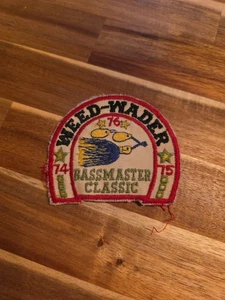 Vintage WEED-WADER Bassmaster Classic Fishing Tournament Logo Iron-On Patch 1976 - Picture 1 of 4