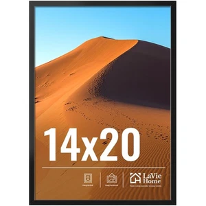 Elegante cornice portafoto 14x20 nera con plexiglass HD per display verticale - Foto 1 di 8