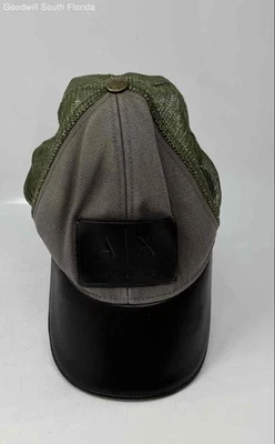 Boné caminhoneiro ajustável A/X Armani Exchange unissex preto e marrom tamanho único - Imagem 1 de 4