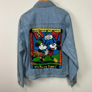 Chaqueta de mezclilla con lentejuelas Mickey & Co. Party Time de los 90 de colección para mujer grande nueva con etiquetas VER NOTA - Imagen 1 de 9