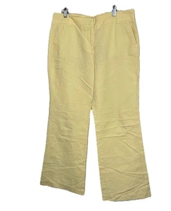 J. Crew Factory City Fit Hose Leinenmischung Damen Größe 4 Bananengelb weites Bein - Bild 1 von 11