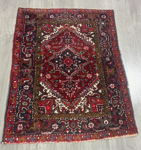 Vintage Heriz Perserteppich Orientteppich 132 cm x 100 cm Handgeknüpft 10623 - Bild 1 von 15