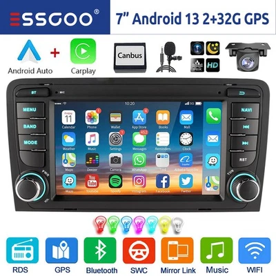 Android 13 32G Carplay Autoradio GPS Navi RDS WIFI USB KAM Für Audi A3 S3 RS3 8P - Bild 1 von 4