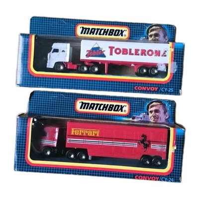 Matchbox Convoy Toblerone CY-25 & Ferrari CY-24 Boxed Vintage Trucks X 2 - Image 1 of 3