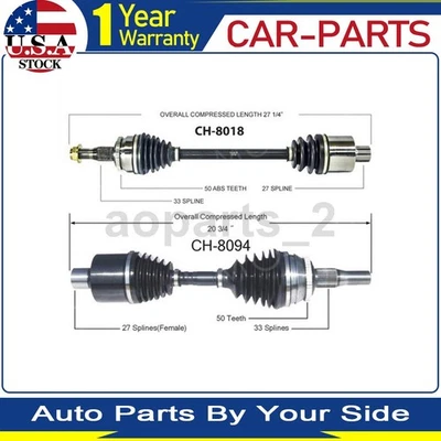 2 ejes delanteros TrakMotive CV eje articulado para Chrysler 300M 2000 1999 Foto 1 de 3