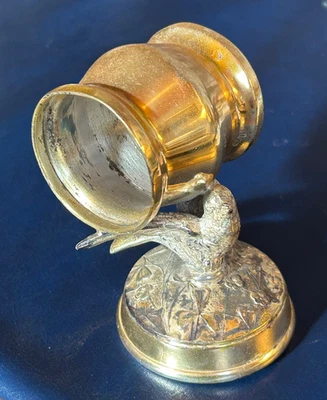 Late 19th Century Silver Plate Figural Bird Napkin Ring Holder 3" Tall x 2" Wide - Image 1 of 4