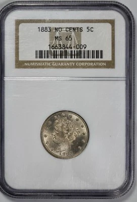 Liberty Head 1883 5c V níquel NGC MS 65 sin centavos Foto 1 de 4