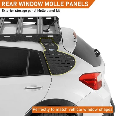 Par de Painel de Janela Traseira Molle Painel Fit Subaru XV Crosstrek 13-17 Textura Preto - Imagem 1 de 4