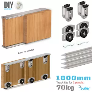Sliding Door Track System 2 Door Gear Set For Wardrobe Ares 70 kg / 1800 mm - Picture 1 of 12