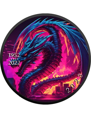 CYBERPUNK DRAGON 1 Oz Silbermünze Kanada 2023 - Bild 1 von 4