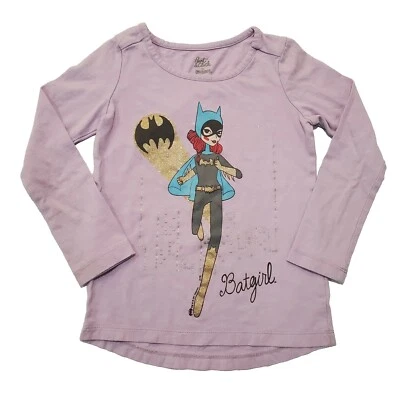 Top Gymboree Girl Batman Batgirl Superhéroe Púrpura Brillo Manga Larga 5 5T  Foto 1 de 4