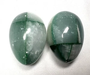 Green Aventurine Stone Egg Set - Natural Stone Hand Carved Gemstone Egg - 108g - Picture 1 of 7