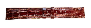 New ACCUTRON Brown Crocodile Grain Watch Band w/GF Signed Buckle - Picture 1 of 5