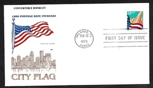 #3278F 33c Flag & City Booklet Single - House of Farnam FDC - Picture 1 of 2