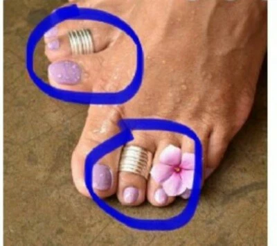 Spule Zehring 2 Stück Schlicht Spiral Helix Knöchelschutz Fuß Schmuck 925 Silber - Bild 1 von 3