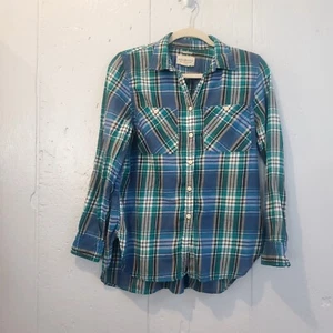 Ralph Lauren Denim & Supply Green Plaid Button Shirt Hipster Layer Western M - Picture 1 of 11