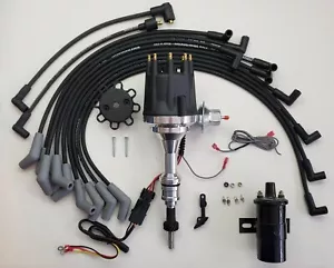 small cap FORD 5.0L 302 EFI to Carb HEI Distributor + 45k COIL + 8.5mm WIRES USA - Picture 1 of 2