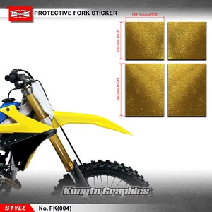 Universal Upper Mid Fork Leg Sticker Vinyl Decal for Dirt Bikes From 125CCM Gold - Foto 1 di 8