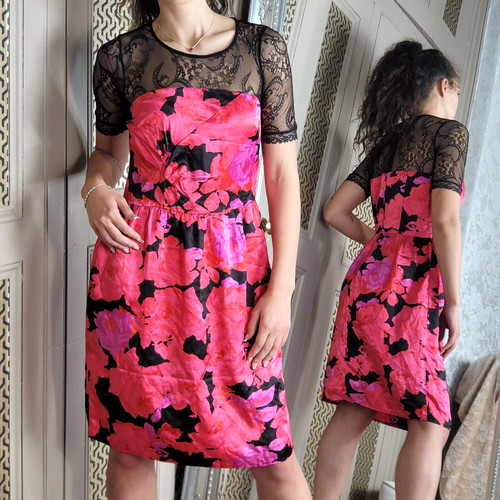 VERSACE Abito midi See By Chloe designer pizzo floreale IT 40 UK 8 SMALL