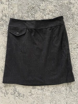 Юбка Banana Republic черно-белая в тонкую полоску размер 0 - Изображение 1 из 4