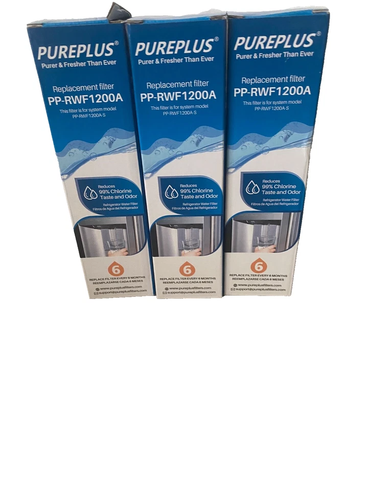 New PUREPLUS Replacement Refrigerator Water Filter PP-RWF1200A- 3 Packs - Image 1 of 1