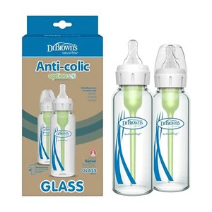 Natural Flow Anti-colic Options+ Narrow Glass Baby Bottle 8 Oz/250 M - Picture 1 of 12
