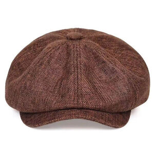 Men Vintage Painter Beret Hats Octagonal Newsboy Baker Boy Cap Cabbie Flat Hat
