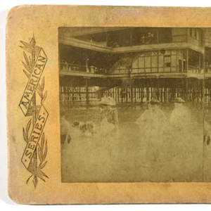Foto Stereoview Una scena sulla spiaggia Coney Island serie americana - Foto 1 di 5
