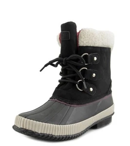 Tommy Hilfiger Ébano Pato de Nieve Botas Mujer Talla 8 Negro Punta Redonda Con Cordones - Imagen 1 de 11