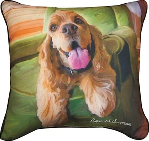 Cocker Spaniel Artistic Throw Pillow 18X18" - Picture 1 of 1
