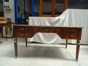 Scrivania da centro Ritorno d'Egitto in mogano con bronzi fine 1800 Francia - Foto 1 di 21