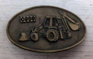Case Construction 580D Lader Baggerlader Traktor Markenlogo Messing Gürtelschnalle - Bild 1 von 4