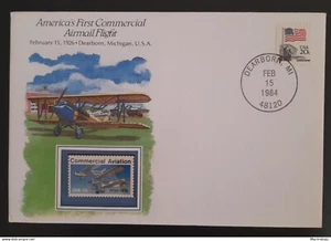 SL) 1984 USA, FIRST UNITED STATES COMMERCIAL AIR MAIL FLIGHT FEBRUARY 15, 1926 D - Picture 1 of 1