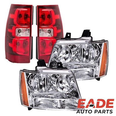 Conjunto de luces traseras rojas de faros cromados para Chevy Suburban Tahoe 2007-2014 Foto 1 de 4