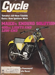Cargador de ciclo vintage agosto 1974 - Yamaha TX650A TX650 Maico 400 Yamaha 250 TD1 - Imagen 1 de 3