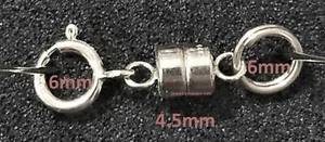 4.5mm 14k MAGNETIC CLASP TINY Solid WHITE Gold w/ 6mm SPRING & SPLIT RING USA - Picture 1 of 6