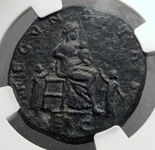 LUCILLA Lucius Verus Wife Authentic Ancient Sestertius Roman Coin NGC i64234