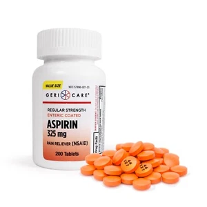 GeriCare Enteric Coated Aspirin Tablets 325mg (200 Count) - Picture 1 of 7