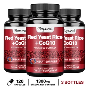 Red Yeast Rice + CoQ10 - Heart, Cardiovascular, Cholesterol & Circulatory Health - Picture 1 of 13