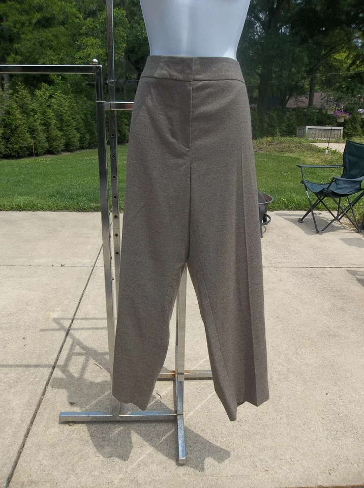 PANTALONES DE VESTIR ESCADA MARRÓN MEZCLA LANA VIRGEN/CACHEMIRA 46EU Foto 1 de 1