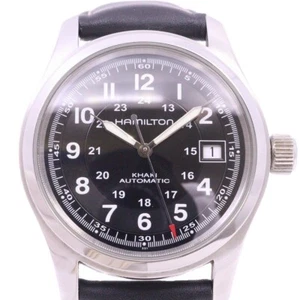HAMILTON H704450 Khaki Automatic Field Men's Watch Analog SS Black Silver - Picture 1 of 9