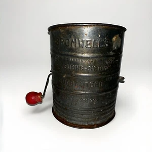 Tamiz de harina medidor vintage Bromwell's de 3 tazas con mango rojo.Solo decorativo - Imagen 1 de 6