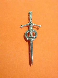 ESPADA DE MANO VINTAGE TONO PLATA ESCOCIA PIN FIDE ET FORTITUDINE - Imagen 1 de 12