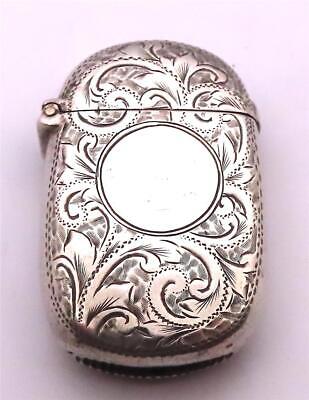 Antique Sterling Silver Vesta Case Nathan Hayes 1894 • 15.49$