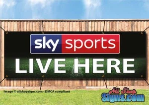 SKY SPORTS  LIVE  HERE BANNER SIGN FOR PUBS BARS CLUBS PVC with Eyelets - Picture 1 of 1